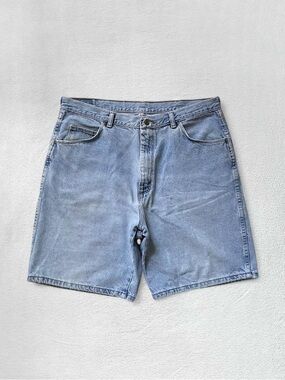 Wrangler Vintage Cotton Light Blue Wide Baggy Denim Jorts/Jean Shorts, Men’s 34”
